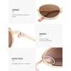 image:imageSOJOS Trendy Oval Polarized Sunglasses for Women Men 80s 90s Chic Retro Vintage Sunnies SJ1248Light BrownBrown