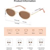 image:imageSOJOS Trendy Oval Polarized Sunglasses for Women Men 80s 90s Chic Retro Vintage Sunnies SJ1248Light BrownBrown
