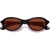 image:imageSOJOS Trendy Oval Polarized Sunglasses for Women Retro Cateye Chic Shades Sunnies SJ2653Black Frame Dark Red Lens