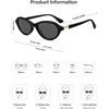 image:imageSOJOS Trendy Oval Polarized Sunglasses for Women Retro Cateye Chic Shades Sunnies SJ2653Black Frame Grey Lens