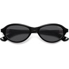 image:imageSOJOS Trendy Oval Polarized Sunglasses for Women Retro Cateye Chic Shades Sunnies SJ2653Black Frame Grey Lens