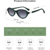 image:imageSOJOS Trendy Oval Polarized Sunglasses for Women Retro Cateye Chic Shades Sunnies SJ2653Green Frame Grey Grading Lens