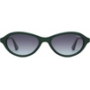image:imageSOJOS Trendy Oval Polarized Sunglasses for Women Retro Cateye Chic Shades Sunnies SJ2653Green Frame Grey Grading Lens
