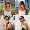 image:imageSOJOS Trendy Oval Polarized Sunglasses for Women Retro Cateye Chic Shades Sunnies SJ2653Green Frame Grey Grading Lens