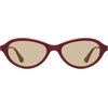 image:imageSOJOS Trendy Oval Polarized Sunglasses for Women Retro Cateye Chic Shades Sunnies SJ2653Red Frame Brown Lens