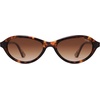 image:imageSOJOS Trendy Oval Polarized Sunglasses for Women Retro Cateye Chic Shades Sunnies SJ2653Tortoise Frame Brown Grading Lens