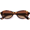 image:imageSOJOS Trendy Oval Polarized Sunglasses for Women Retro Cateye Chic Shades Sunnies SJ2653Tortoise Frame Brown Grading Lens