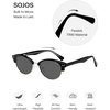 image:imageSOJOS Trendy Oval Polarized Sunglasses for Women Retro Cute Shades Sunnies SJ2687Black Frame Grey Lens