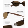 image:imageSOJOS Trendy Oval Polarized Sunglasses for Women Retro Cute Shades Sunnies SJ2687Brown Frame Brown Lens