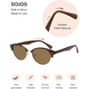 image:imageSOJOS Trendy Oval Polarized Sunglasses for Women Retro Cute Shades Sunnies SJ2687Brown Frame Brown Lens