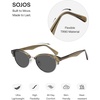 image:imageSOJOS Trendy Oval Polarized Sunglasses for Women Retro Cute Shades Sunnies SJ2687Green Frame Grey Lens