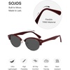 image:imageSOJOS Trendy Oval Polarized Sunglasses for Women Retro Cute Shades Sunnies SJ2687Red Frame Grey Lens