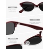 image:imageSOJOS Trendy Oval Polarized Sunglasses for Women Retro Cute Shades Sunnies SJ2687Red Frame Grey Lens