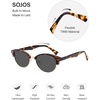 image:imageSOJOS Trendy Oval Polarized Sunglasses for Women Retro Cute Shades Sunnies SJ2687Tortoise Frame Grey Lens