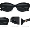 image:imageSOJOS Trendy Oval Polarized Sunglasses for Women Retro Small Cat Eye Sun Glasses 90s Shades SJ2322Black