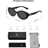 image:imageSOJOS Trendy Oval Polarized Sunglasses for Women Retro Small Cat Eye Sun Glasses 90s Shades SJ2322Black