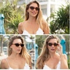image:imageSOJOS Trendy Oval Polarized Sunglasses for Women Retro Small Cat Eye Sun Glasses 90s Shades SJ2322Black