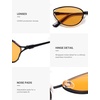 image:imageSOJOS Trendy Oval Polarized Sunglasses for WomenRetro 90s Cat Eye Shades SJ1254Black Frame Orange Lens