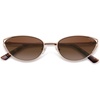 image:imageSOJOS Trendy Oval Polarized Sunglasses for WomenRetro 90s Cat Eye Shades SJ1254Gold Frame Brown Grading Lens