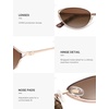 image:imageSOJOS Trendy Oval Polarized Sunglasses for WomenRetro 90s Cat Eye Shades SJ1254Gold Frame Brown Grading Lens