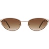 image:imageSOJOS Trendy Oval Polarized Sunglasses for WomenRetro 90s Cat Eye Shades SJ1254Gold Frame Brown Grading Lens
