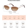 image:imageSOJOS Trendy Oval Polarized Sunglasses for WomenRetro 90s Cat Eye Shades SJ1254Gold Frame Brown Grading Lens