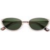 image:imageSOJOS Trendy Oval Polarized Sunglasses for WomenRetro 90s Cat Eye Shades SJ1254Gold Frame Green Lens