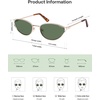 image:imageSOJOS Trendy Oval Polarized Sunglasses for WomenRetro 90s Cat Eye Shades SJ1254Gold Frame Green Lens