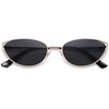 image:imageSOJOS Trendy Oval Polarized Sunglasses for WomenRetro 90s Cat Eye Shades SJ1254Gold Frame Grey Lens