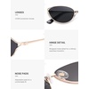 image:imageSOJOS Trendy Oval Polarized Sunglasses for WomenRetro 90s Cat Eye Shades SJ1254Gold Frame Grey Lens