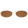 image:imageSOJOS Trendy Oval Rimless Sunglasses for Women Retro Y2k Sunnies with Rhinestones SJ1227GoldBrown