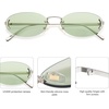 image:imageSOJOS Trendy Oval Rimless Sunglasses for Women Retro Y2k Sunnies with Rhinestones SJ1227SilverGreen