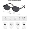 image:imageSOJOS Trendy Oval Round Polarized Sunglasses for Women Men Retro Chic Circle Shades SJ1255BlackGrey
