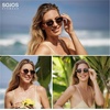 image:imageSOJOS Trendy Oval Round Polarized Sunglasses for Women Men Retro Chic Circle Shades SJ1255BrownGradient Brown