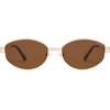 image:imageSOJOS Trendy Oval Round Polarized Sunglasses for Women Men Retro Chic Circle Shades SJ1255GoldBrown