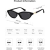 image:imageSOJOS Trendy Oval Sunglasses for Women MenFashion Petite Cat Eye Shades Thin Light Weight Rim UV400 Protected SJ2689Black