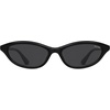 image:imageSOJOS Trendy Oval Sunglasses for Women MenFashion Petite Cat Eye Shades Thin Light Weight Rim UV400 Protected SJ2689Black