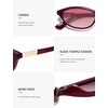 image:imageSOJOS Trendy Oval Sunglasses for Women MenFashion Petite Cat Eye Shades Thin Light Weight Rim UV400 Protected SJ2689Red