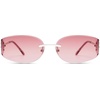 image:imageSOJOS Trendy Oval Sunglasses for WomenFashion Rimless Metal Sun Glasses Y2K Style UV400 Protected SJ1271Burgundy