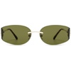 image:imageSOJOS Trendy Oval Sunglasses for WomenFashion Rimless Metal Sun Glasses Y2K Style UV400 Protected SJ1271Green
