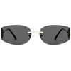 image:imageSOJOS Trendy Oval Sunglasses for WomenFashion Rimless Metal Sun Glasses Y2K Style UV400 Protected SJ1271Grey