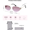 image:imageSOJOS Trendy Oval Sunglasses for WomenFashion Rimless Metal Sun Glasses Y2K Style UV400 Protected SJ1271Purple