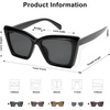 image:imageSOJOS Trendy Oversized Cateye Sunglasses Womens UV400 Designer Shades Lentes De Sol Para Mujer SJ2347BlackGrey