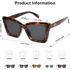 image:imageSOJOS Trendy Oversized Cateye Sunglasses Womens UV400 Designer Shades Lentes De Sol Para Mujer SJ2347Brown TortoiseGrey