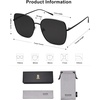 image:imageSOJOS Trendy Oversized Square Metal Frame Sunglasses for Women Men Retro Big Flat Lens UV Protection Sunglasses SJ1146BlackGrey