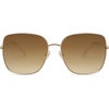 image:imageSOJOS Trendy Oversized Square Metal Frame Sunglasses for Women Men Retro Big Flat Lens UV Protection Sunglasses SJ1146GoldGradient Brown