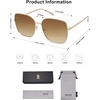 image:imageSOJOS Trendy Oversized Square Metal Frame Sunglasses for Women Men Retro Big Flat Lens UV Protection Sunglasses SJ1146GoldGradient Brown