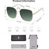 image:imageSOJOS Trendy Oversized Square Metal Frame Sunglasses for Women Men Retro Big Flat Lens UV Protection Sunglasses SJ1146GoldGradient Greyishgreen
