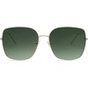 image:imageSOJOS Trendy Oversized Square Metal Frame Sunglasses for Women Men Retro Big Flat Lens UV Protection Sunglasses SJ1146GoldGradient Greyishgreen