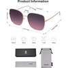 image:imageSOJOS Trendy Oversized Square Metal Frame Sunglasses for Women Men Retro Big Flat Lens UV Protection Sunglasses SJ1146GoldGradient Greyishpurple